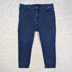 Universal Standard Blue Jeans High Waist Skinny Womens 16P Petite Stretch Dark